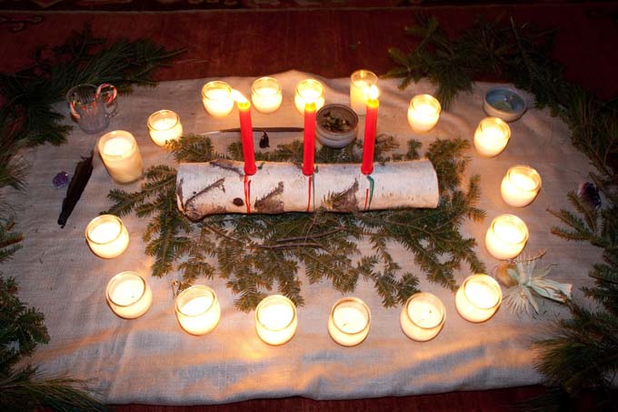 Candles at the Winter Solstice Celebration